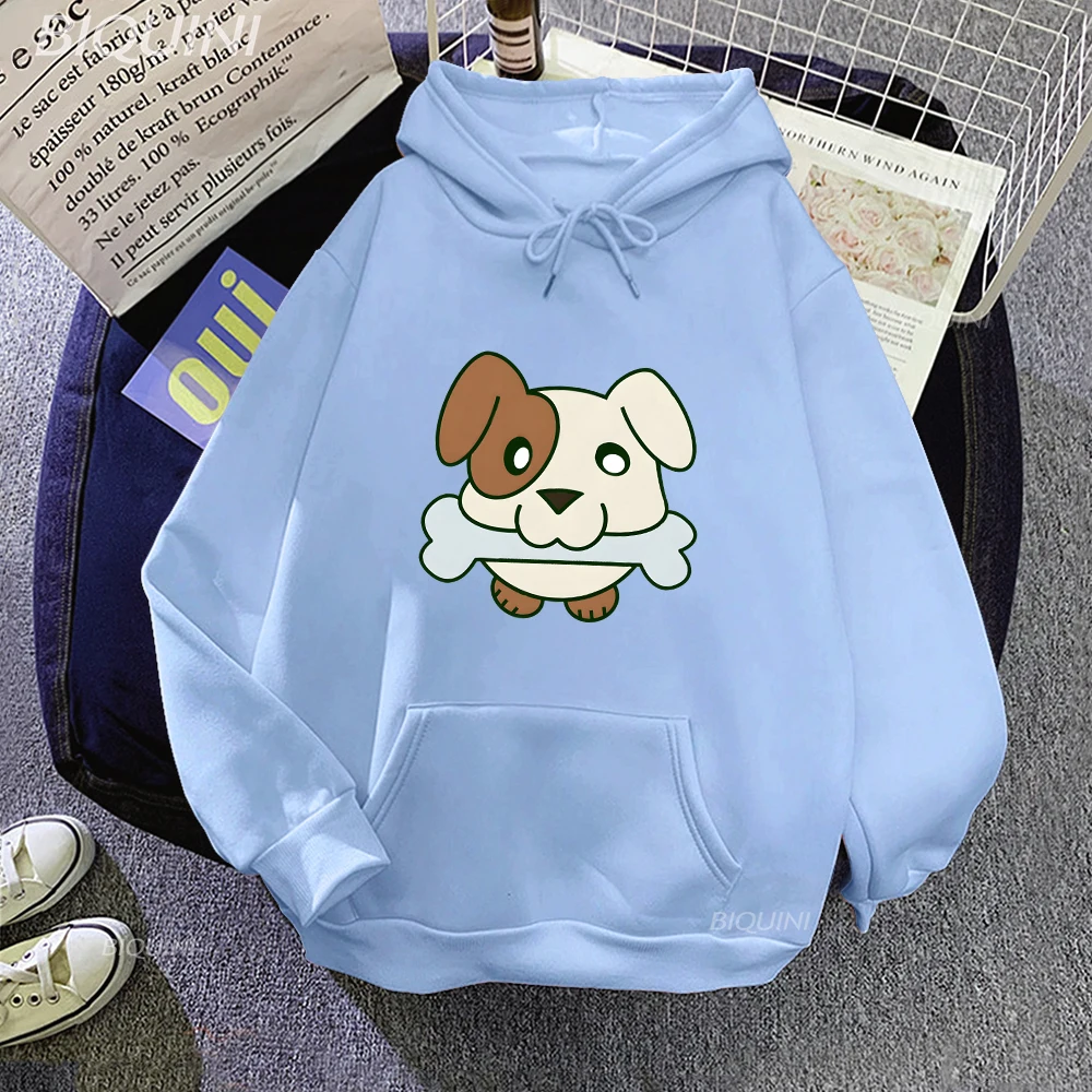 

Mob Psycho 100 Women for Sweatshirts Spring and Autumn Cute Dog Patterns Cartoon Hoodies Japanese Anime Printed Tops Originality