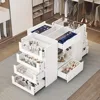 Closet Island with Drawers, Wardrobe Armoire Bedroom Island, Glass Display Shelf & 12 Drawers, White Dresser with Glass Top, Wal 5