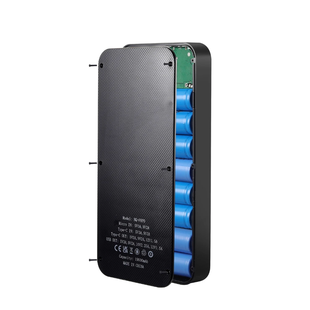 18650 배터리 보관함 보조배터리 케이스, 듀얼 USB 마이크로 USB C 타입 분리형 보조베터리 박스, 쉘 8*18650 배터리 거치대 케이스