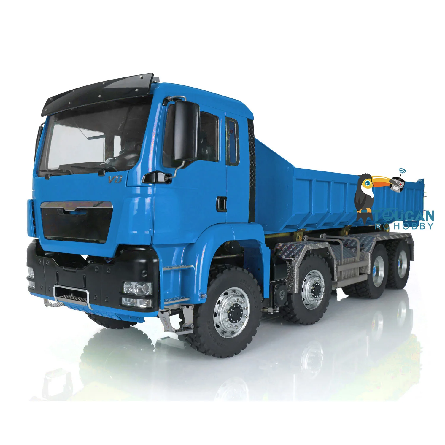 Toys 1/14 8x8 Metal LESU Hydraulic RC Roll On/Off Dump Truck TOUCAN Ready to Run RTR Painted Finished Full Dumper Cars Vehicle 4