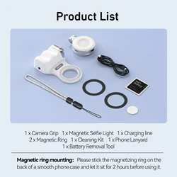 TELESIN Magnetic Smartphone Hand Grip with Remote Control (Hand Grip Fill light)