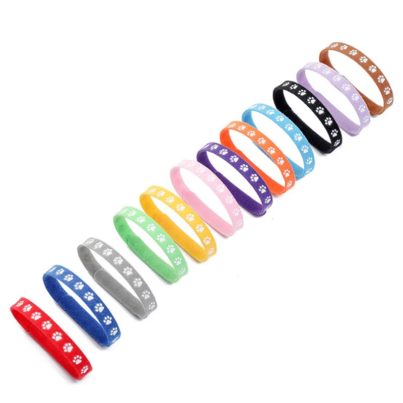 12pcs Dogs Collars Colorful Classic Simple Puppy Kitten Identification Collar Kitten Whelping ID Collar Bands Pet Supplies