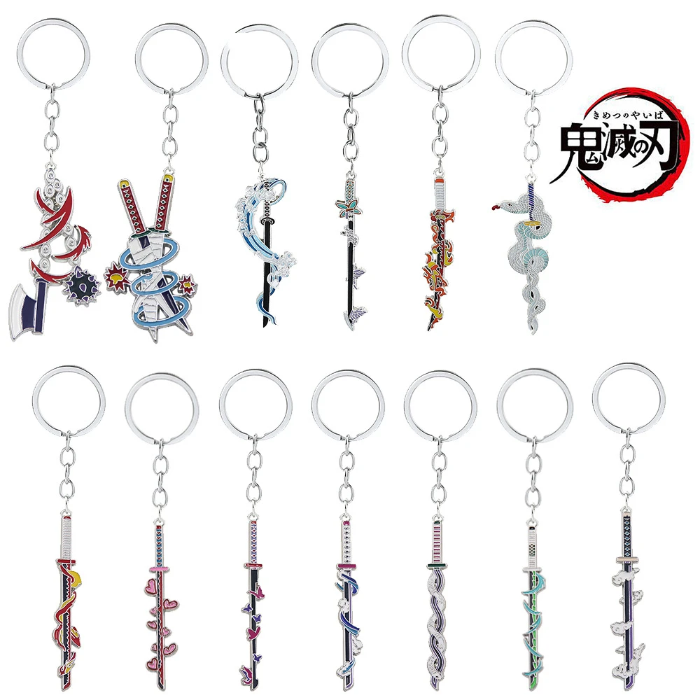 pcs Anime Demon Slayer Sword Keychain Kimetsu No Yaiba Rengoku Kyoujurou Giyuu Shinobu Weapon Keyring Metal Pendant Jewelry Aliexpress