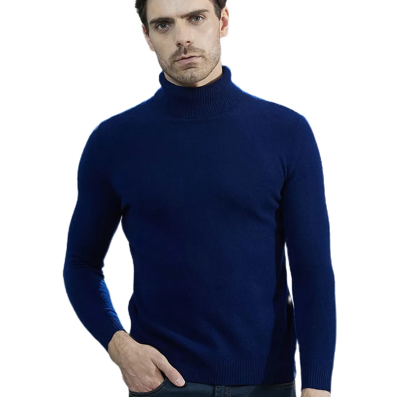 Men Knitted Sweaters Cashmere Sweater 100% Merino Wool Turtleneck Long-Sleeve Thick Pullover Winter Autumn Male Jumpers Clothing 5