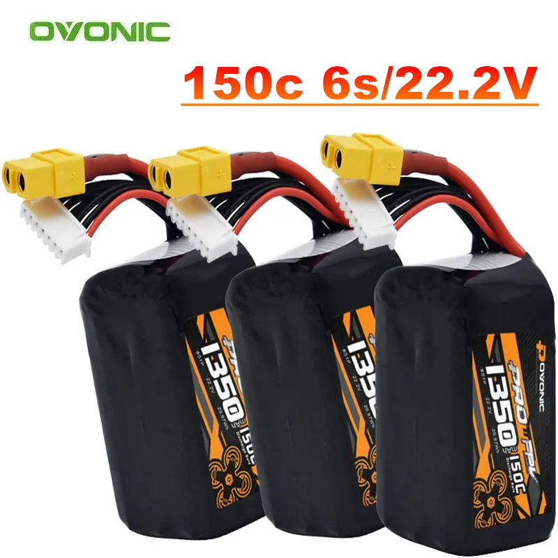 LiPo Battery For RC Helicopter Quadcopter FPV Racing Drone Parts 6S 22.2V 1350mAh 150C With XT60 Plug