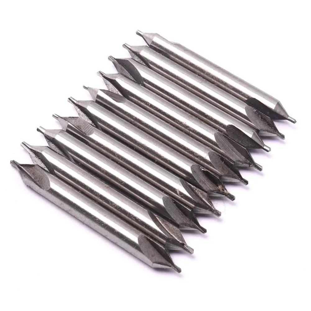 

10pcs Center Drill Bits Set 60 Degree High Speed Steel Countersink Tools 2.5mm Center Combined Drill Bits For Lathe Metalworking