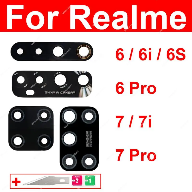 For Realme Pro Pro 6S 6i 7i Back Main Camera Lens Glass Rear