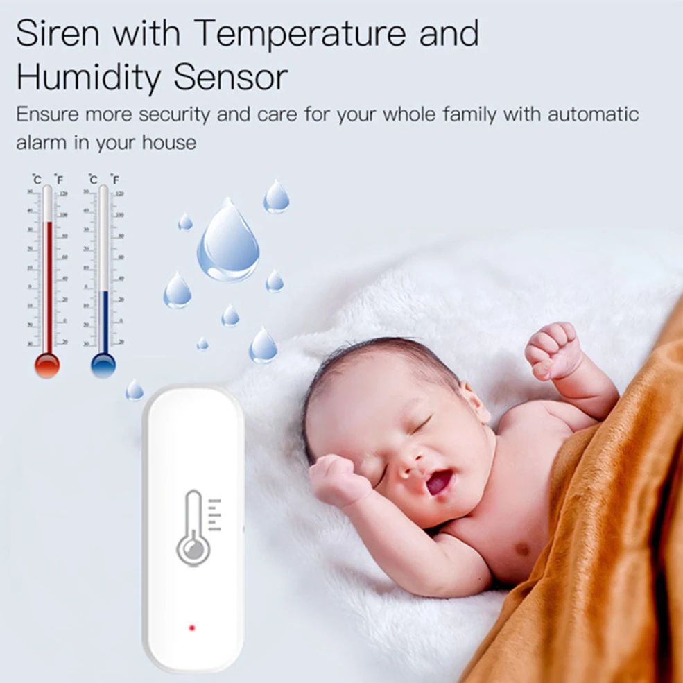 Tuya Zigbee Smart Temperature Humidity Sensor Indoor Hygrometer Controller Monitoring Work with Smart Speaker Alexa Google Home