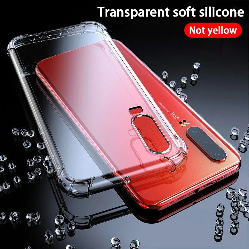 Soft TPU Silicone Shockproof Transparent Phone Case with AirBag Corners