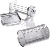 Rotisserie Kit w/Tumble Basket - Stainless Steel, Non-Electric - For Grills, Ovens, Smokers - Gas/Charcoal BBQ, 1