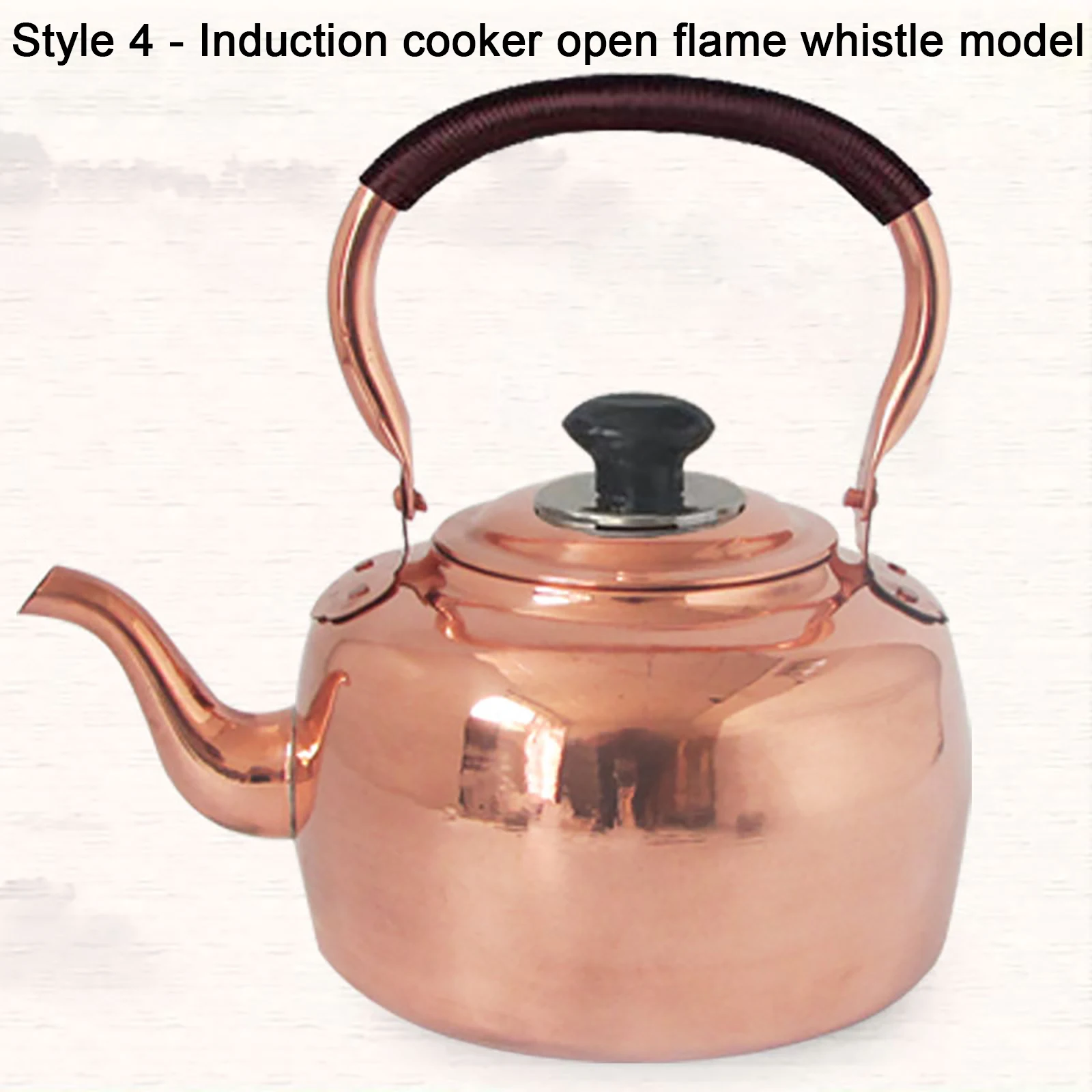 Handmade Thickened Copper Kettle-Old Fashioned Purple Copper Boiling Kettle for Gas Stove Multi-Functional Soup Cooker