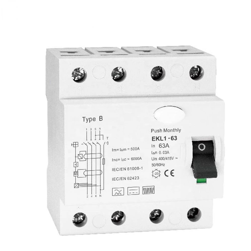 

RCCB Circuit Breaker 4P 40A 30mA RCD Type B
