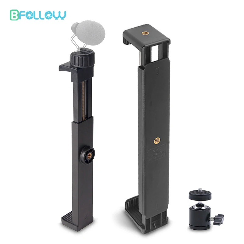 BFOLLOW Tablet Big Holder with 1/4" Female for iPad Pro 12.9" 11" Air Mini Clamp Stand Tripod Samsung Huawei Xiaomi Bracket