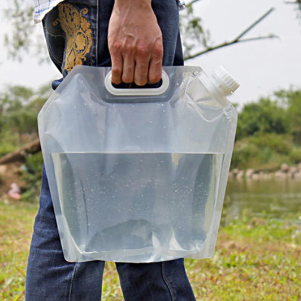 

Складная сумка для питьевой воды объемом 5 л, Сумка для кемпинга, пешего туризма, выживания, приготовления пищи, контейнер для воды, сумка для хранения воды в автомобиле, емкость для воды