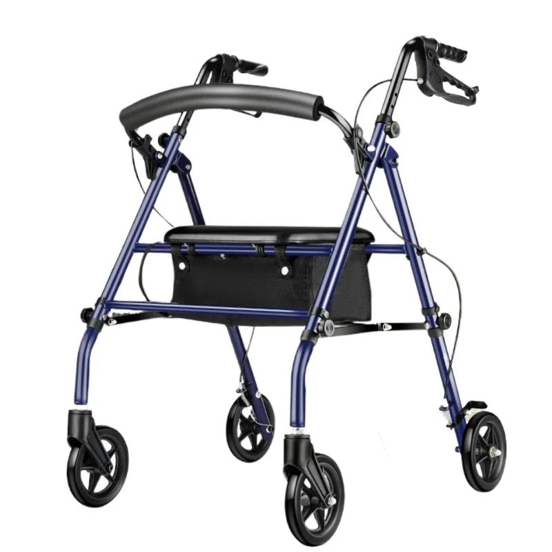 Elderly Rehabilitation Walking Aid Crutch and Walking Assistant Sit-able Pushcart with Support Anti-fall  for Seniors 6