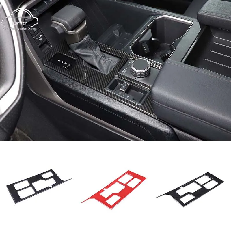 

For Toyota Tundra Sequoia 2022 2023 ABS Carbon Fiber Car Center Control Shift Panel Decorative Sticker Car Interior Accessories