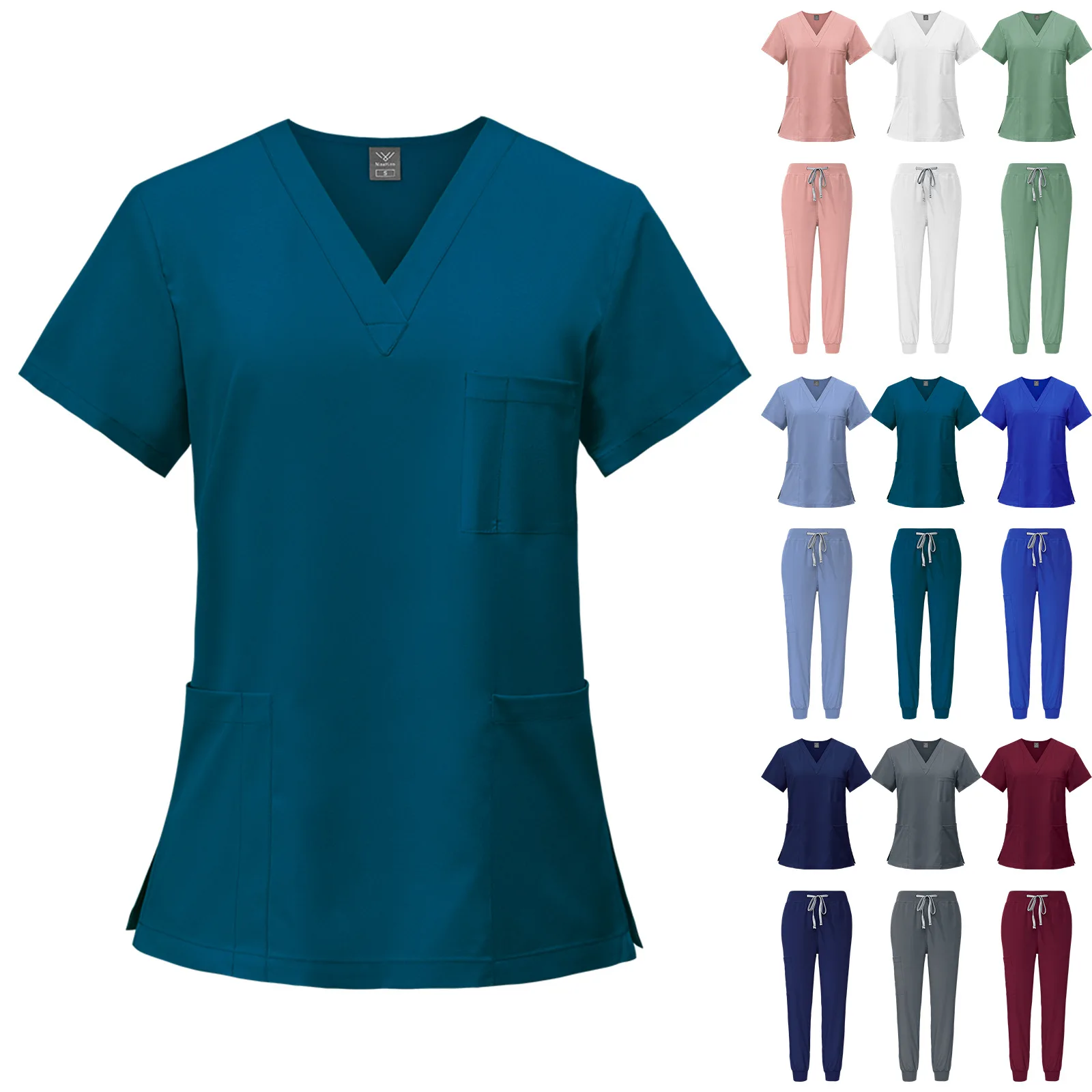 

Multicolor Unisex Short Sleeved Pharmacy Nurse Uniform Hospital Doctor Workwear Oral Dental Surgery Uniforms Medical Scrubs Sets