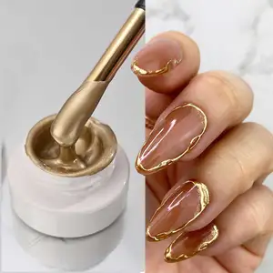 Metallic Painting Gel Chrome Gold Silver Mirror Effect Nail Polish Super Bright Drawing Line French Nail Varnish 5/6/8/10/15ml