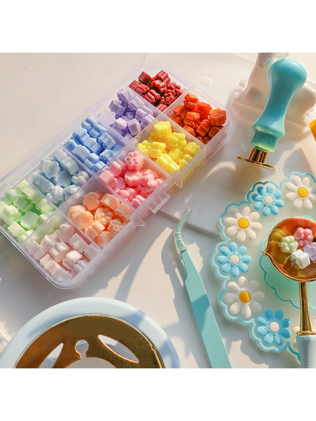 Description Picture 6 of item1 Set Of 18pcs Christmas Themed Wax Seal Stamp Set For Gift Wrapping (candle Color Random)