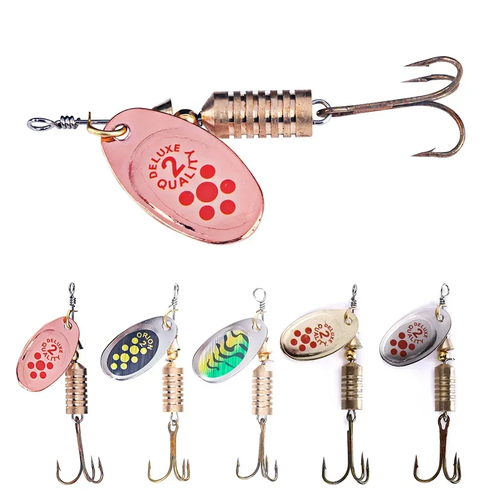 5pcs 6.7cm 7g Spinner Spoon Metal Bait Fishing Lure Sequins Crankbait Spoon Baits for Bass Trout Perch Pike Rotating fishing lure carp fishing bait