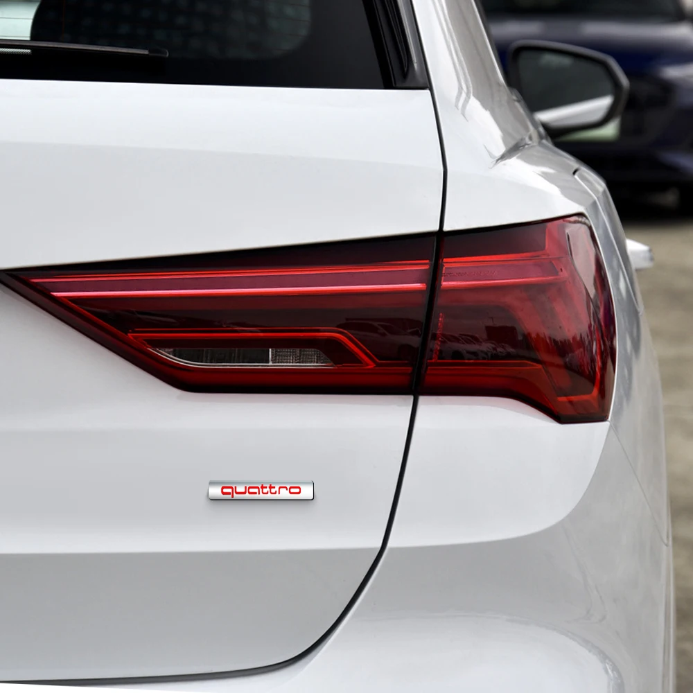 1/2개 자동차 스타일링 콰트로 레터 로고 사이드 바디 펜더 트렁크 스티커 (아우디 A1 A2 A3 A4 A5 A6 A7 A8 Q1 Q2 Q3 Q4 Q5 Q6 Q7 Q8 용)