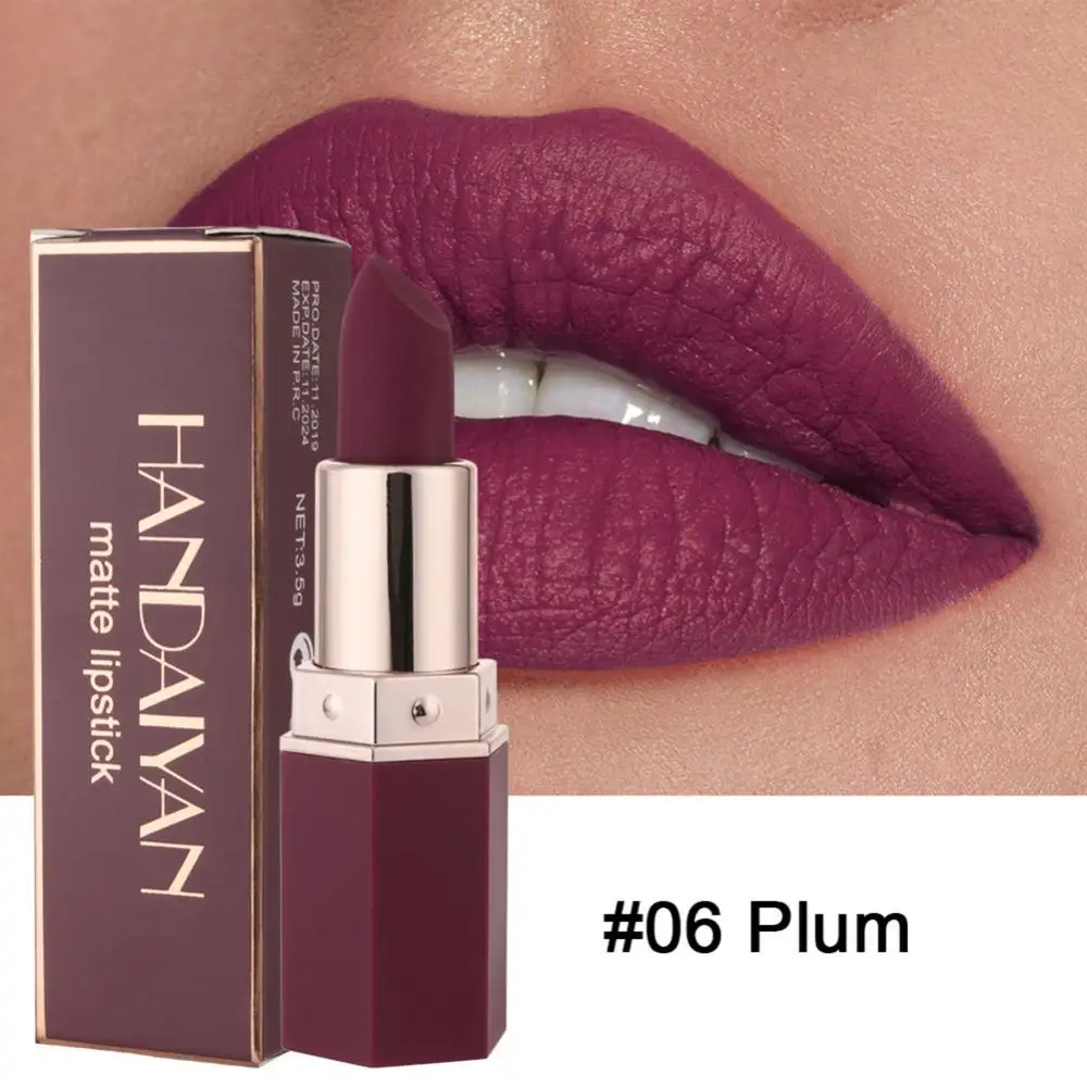 Sexy Long Lasting Velvet Makeup 6 Colors Lip Matte Lipstick Waterproof HANDAIYAn Red Brown Pigments Profissional Lipstick