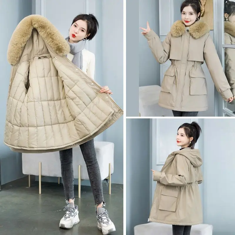 2023 New Women Down Cotton Coat Winter Jacket Female Make Someone Look Slimmer Parkas Intensification Outwear Shitsuke Overcoat