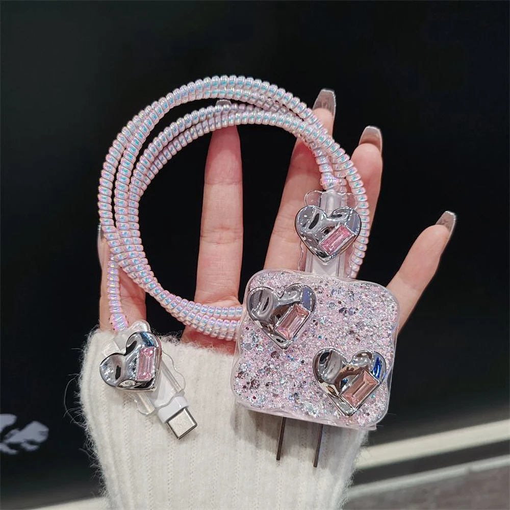Korean Clear Black Bow Protective Charger Sleeve and Case