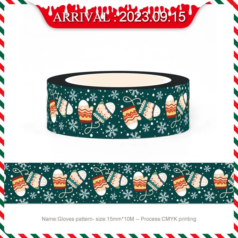 1X 10M Deco Silver Snowflake Foil Christmas Trees Glove Santa Claus Snowman Masking Washi Tape for Diary Scrapbooking Stationery 3