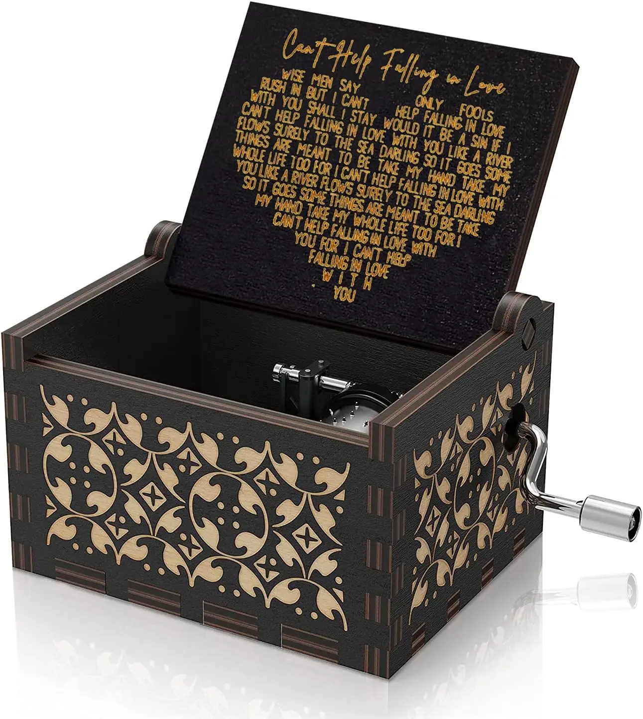 Wooden Hand Cranked Falling In Love Music Box Lover Valentine Day Gifts Birthday Present Wooden Music Box music box
