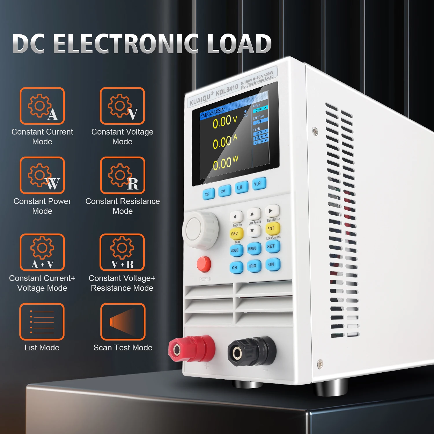 Programmable DC Electronic Load 150V 40A 400W Digital Battery Capacity Tester Electronic Load Meter Aging Instrument ET5410A+ 3