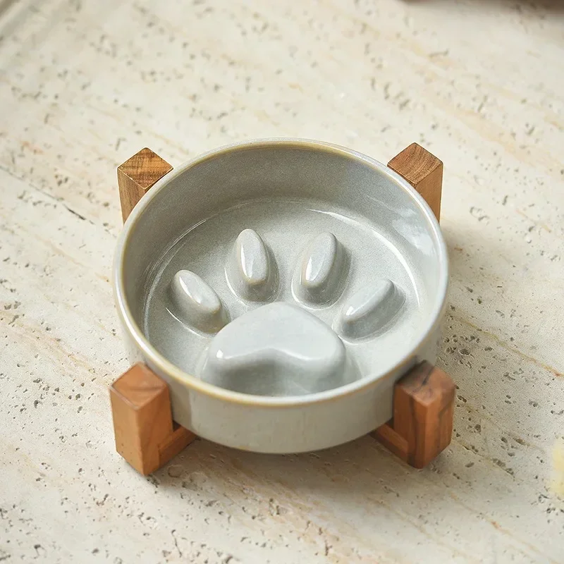 

Новая керамическая миска для переворачивания, миска для медленного предотвращения удушения кошек и собак среднего и маленького размера