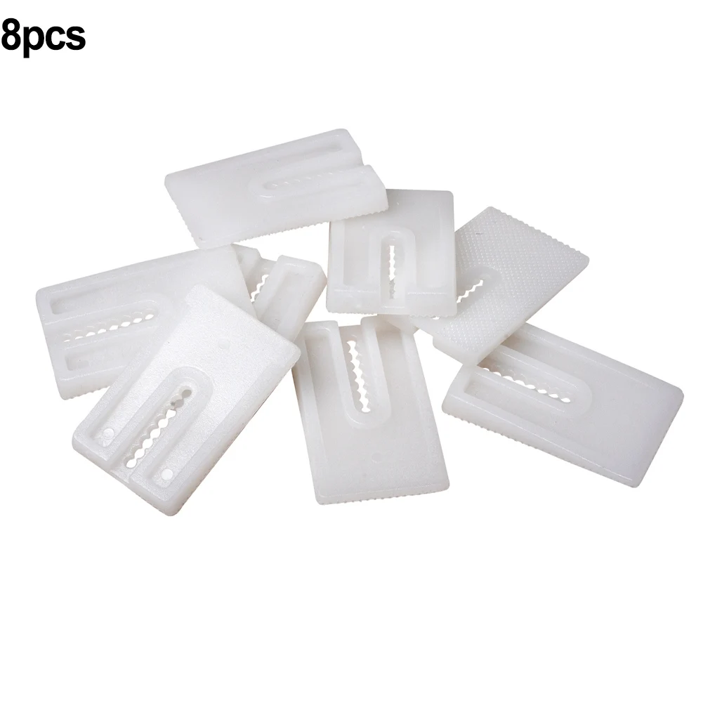 8pc 흰색 화장실 레벨링 심 가구 캐비닛 용 다목적 웨지 가스켓 교체 화장실 침대 패드 홈 액세서리