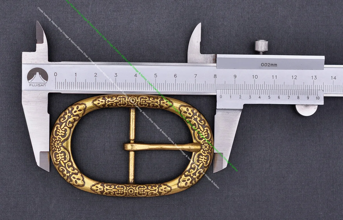 STURDY ANTIQUE BRASS PLATED Flower Pattern METAL OVAL RODEO COWBOY WESTERN LEATHER BELT BUCKLE REPLACEMENT FIT 1 1/2"