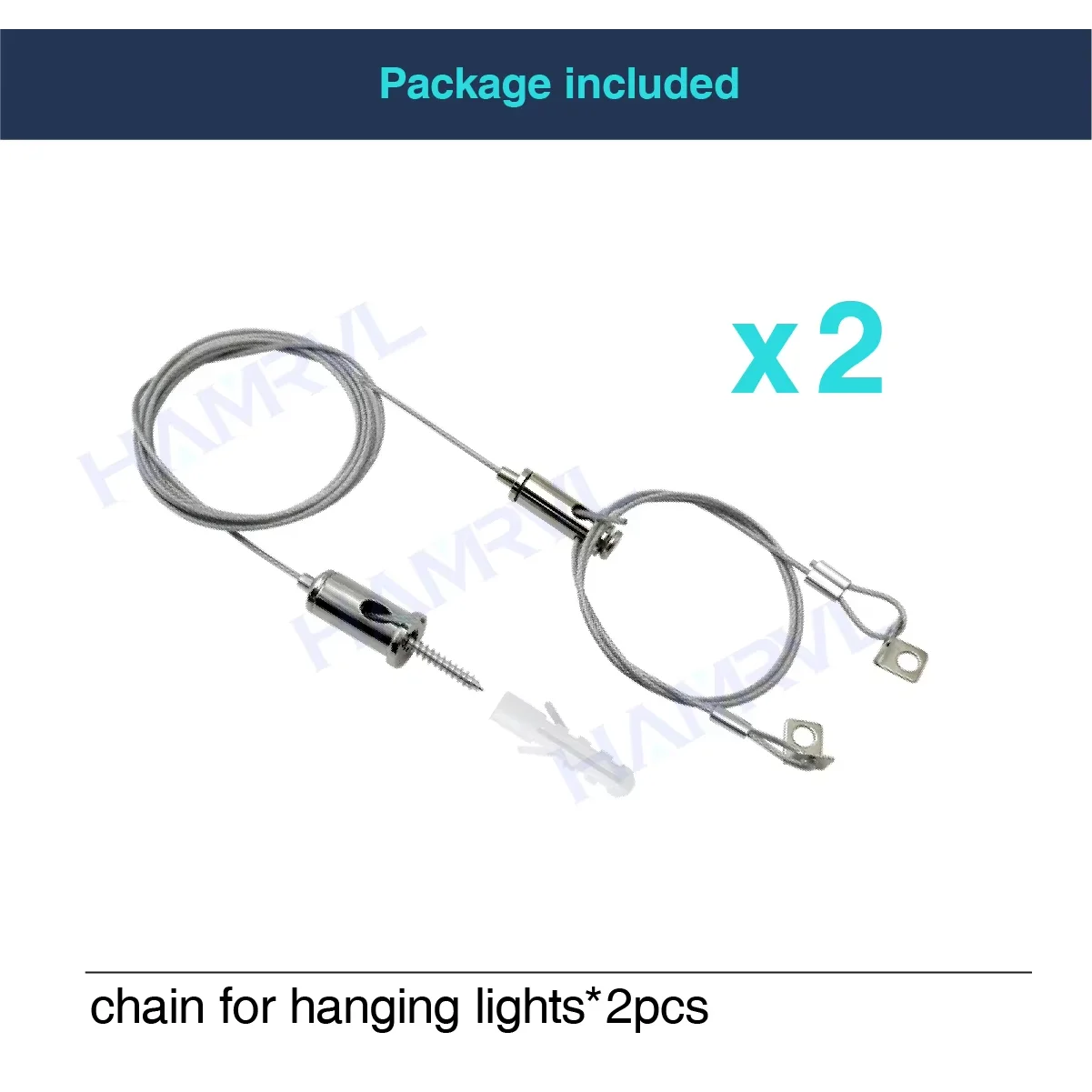 2Set/4PCS-Adjustable 1.5M suspended steel cable set for LED ceiling lights billboard lights panel and fish tank
