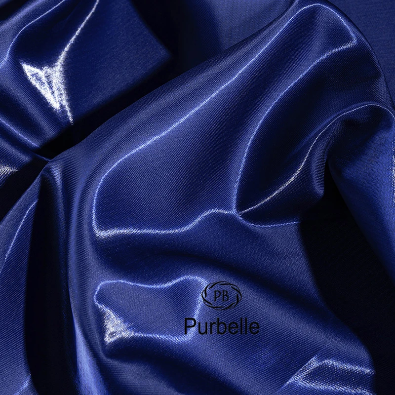 Ivory White Luxury Glossy Metallic Liquid Satin Fabric