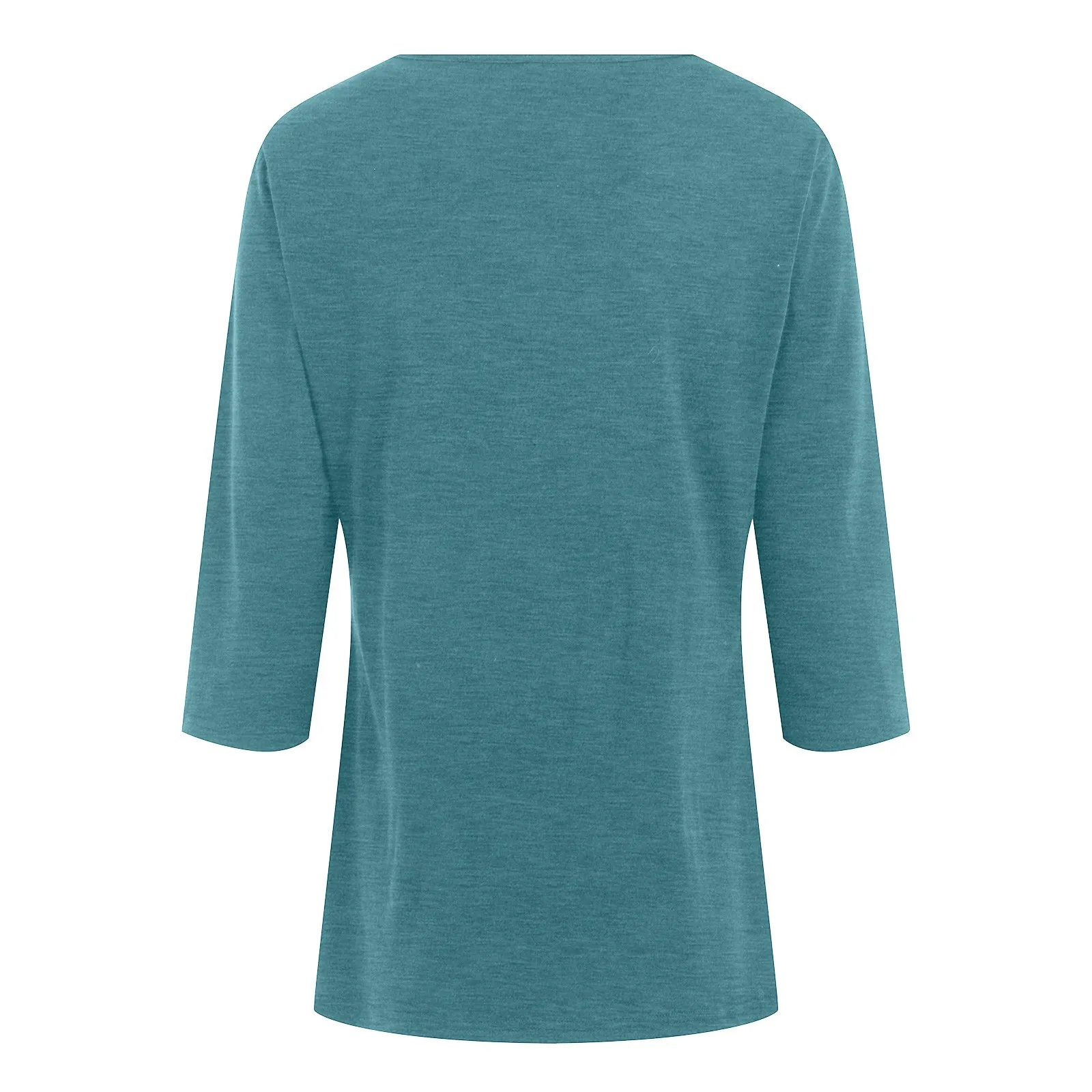 Spring Work Tops 2025 Womens V Neck 3/4 Sleeve Tee Shirts Solid Color Casual Basic Top Summer Loose Fit Pullover Cotton Shirt 5