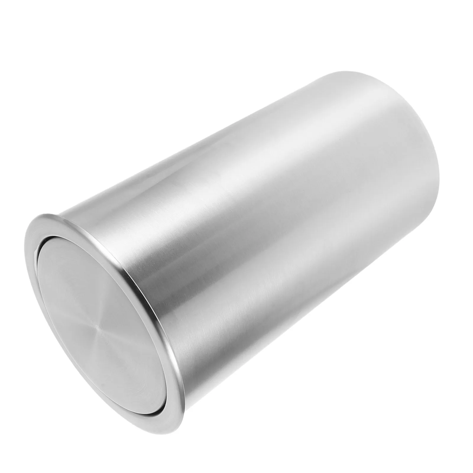 빌트인 싱크대 쓰레기통 스테인리스 스틸 원형 5.5L 스윙 뚜껑 내장형 주방 캐..