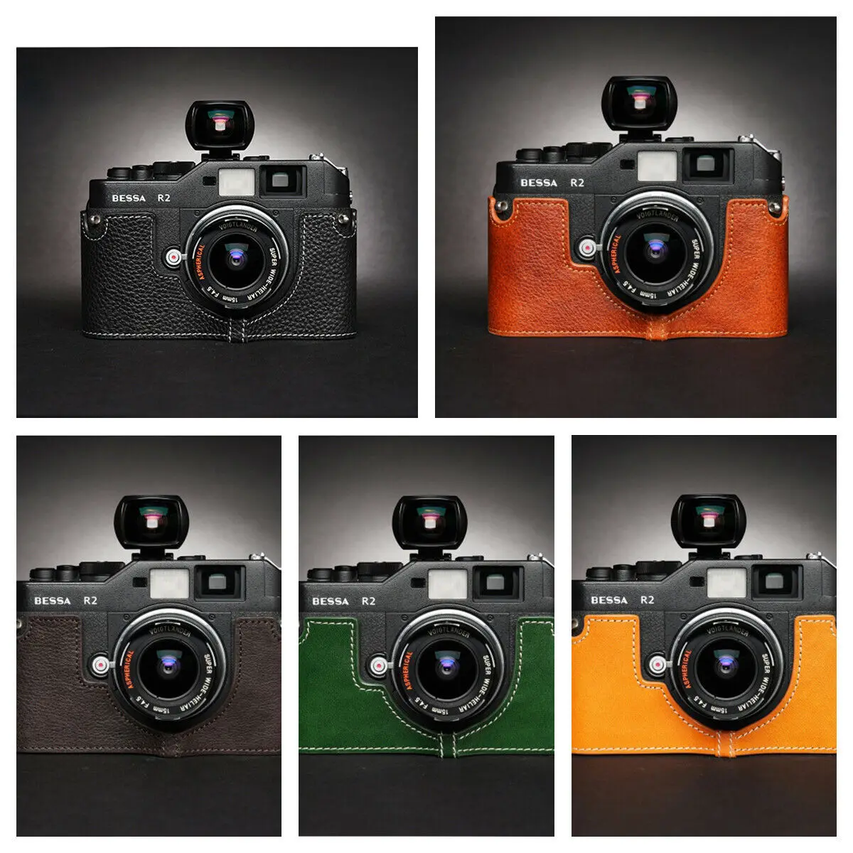 Mezza Custodia Per Fotocamera Custodia Per Bessa R L Vera Pelle