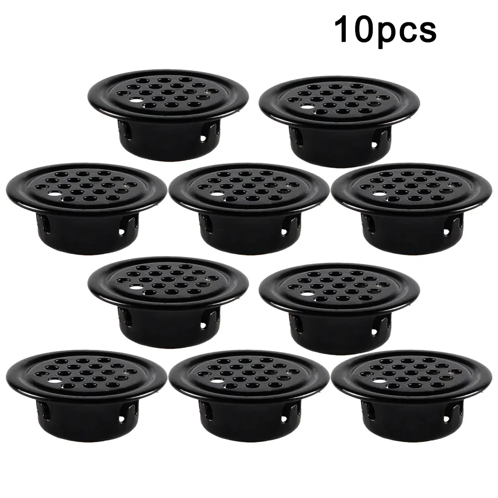 Round Cabinet Air Duct Vent 10pcs Dia.19mm-53mm Steel Louver Mesh Hole Plug Decoration Cover Wardrobe Grille Ventilation Systems air vent grille ventilation grille air vent cover ducting ventilation cover