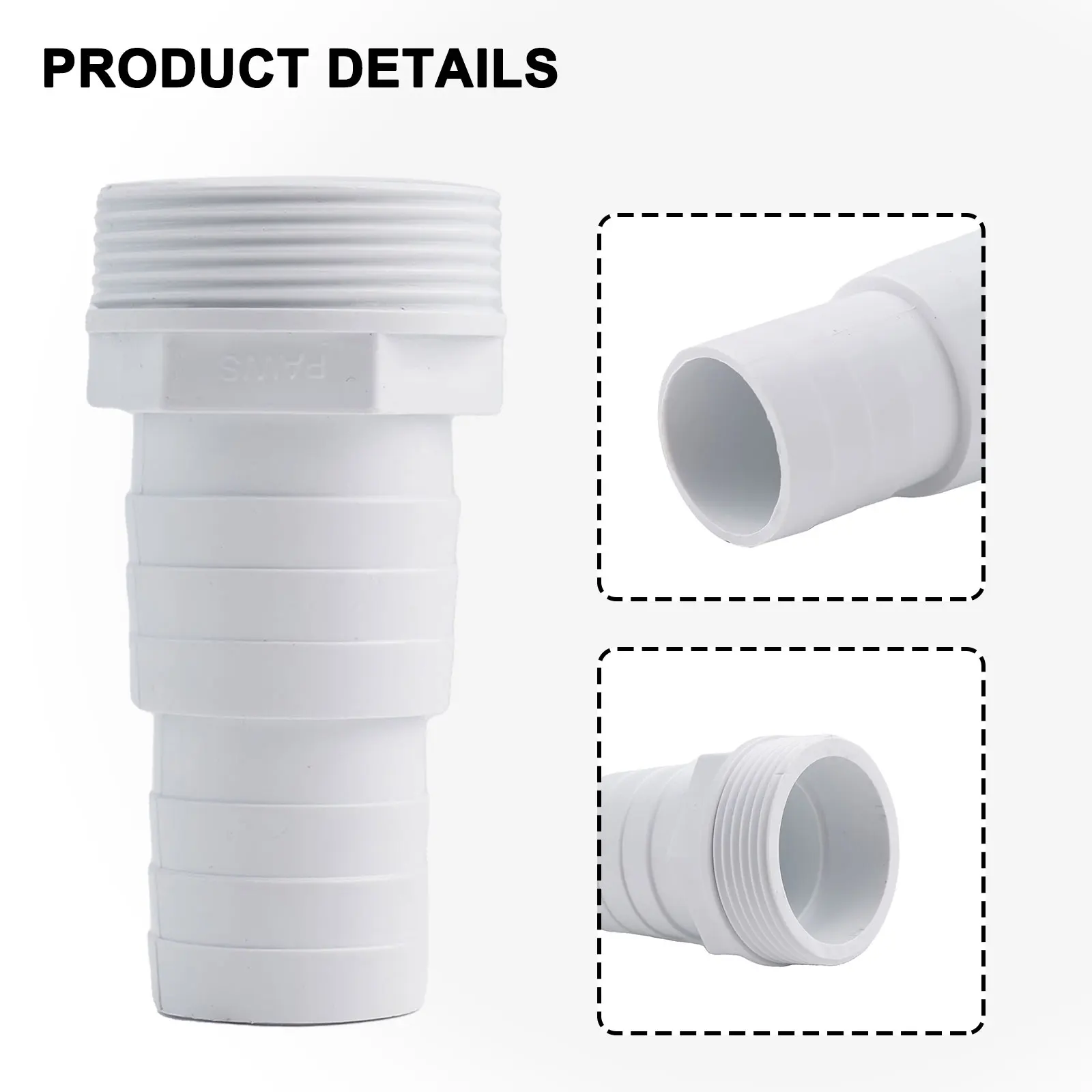 ABS Thread Spare Hose Nozzle pressure washer nozzle 1.5 Inch Swimming Pool Hoses Diameter 32-38mm SPX1091Z7/SPX1091Z4 9.5*4.5*3 Cm White
