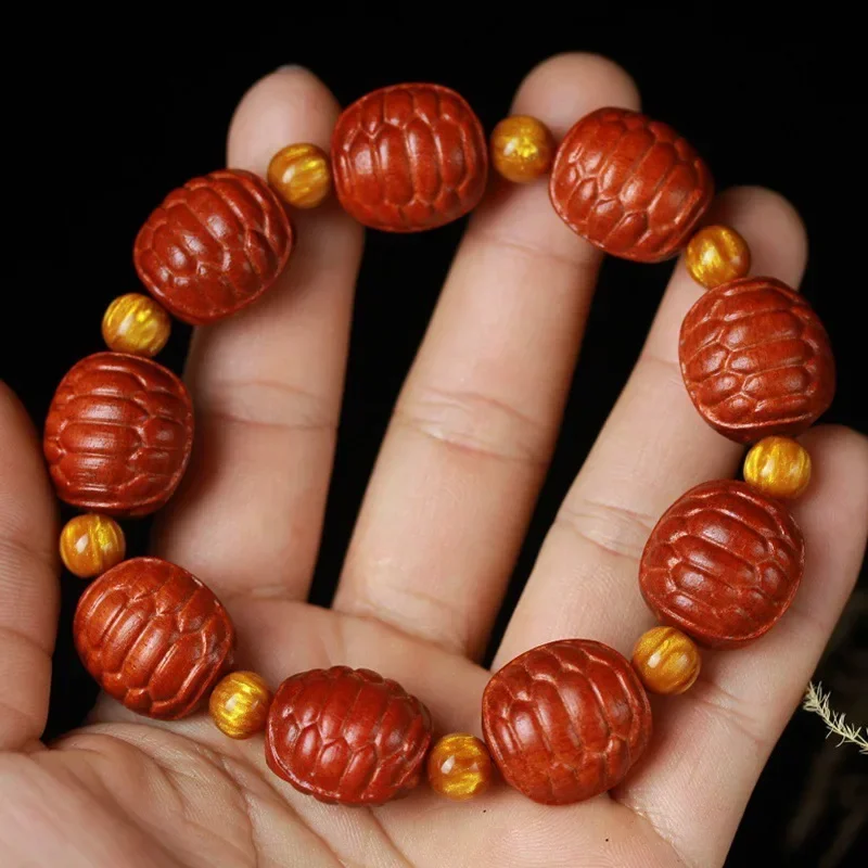 

Zambia red sandalwood rich world handstring men and women rosary hand ornaments Buddha beads accessories bracelet crafts