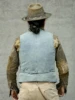Men's Washed Blue Sashiko Vest V-neck 4-Pockets Elegant Style Vintage Waistcoat 5