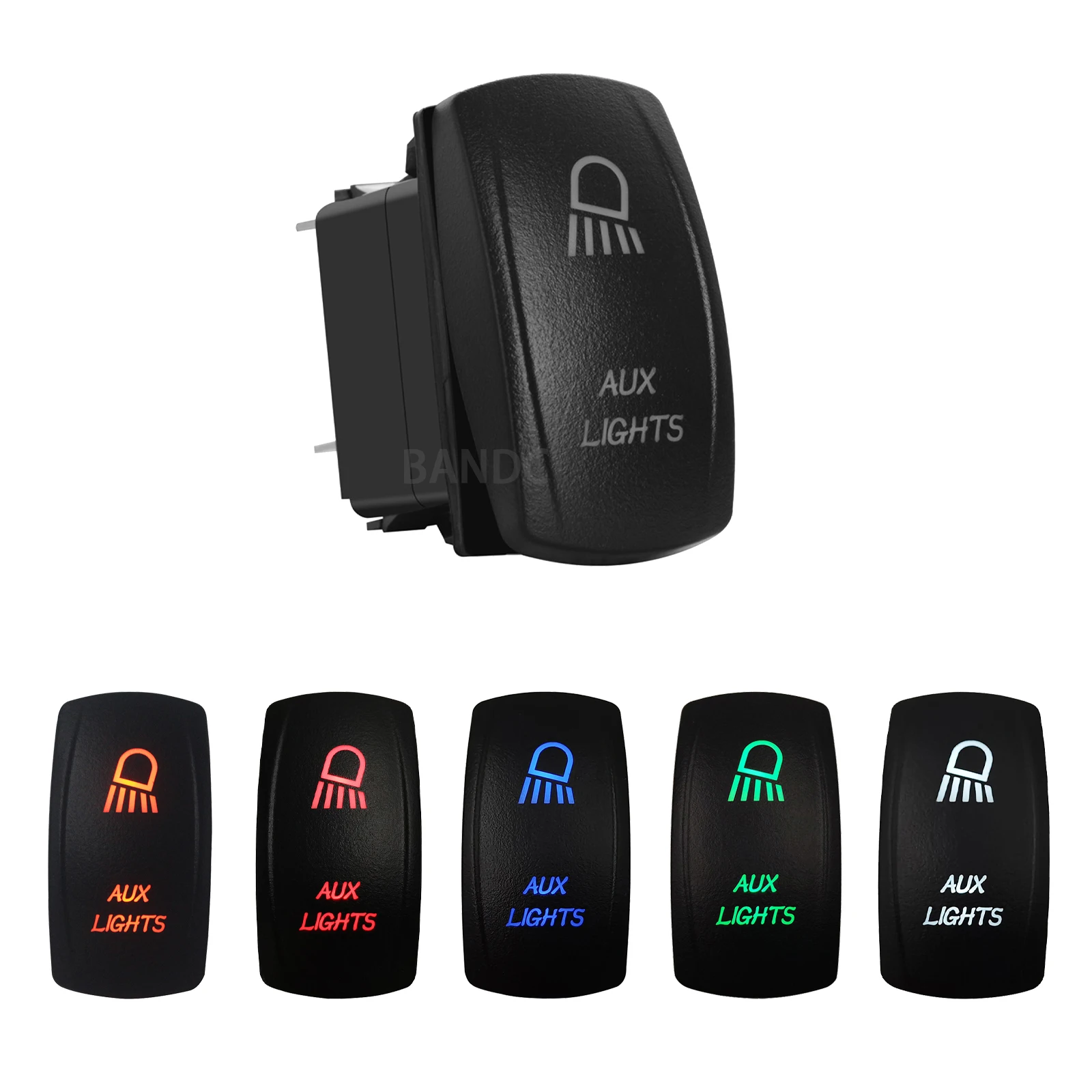 AUXLIGHTSRockerSwitchLaser5PinOnOffSPSTToggleSwitch