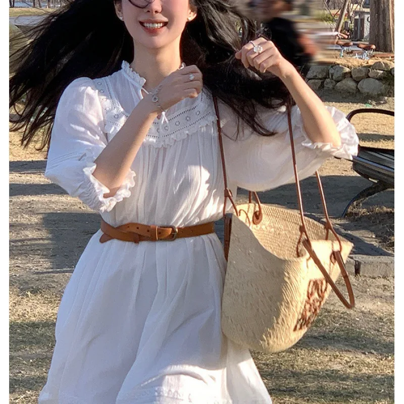 

Korean Fashion Birthday Dress for Women Summer Dress White Dresses Woman Vestido De Festa Feminino Sexy Vestido Para Mujer