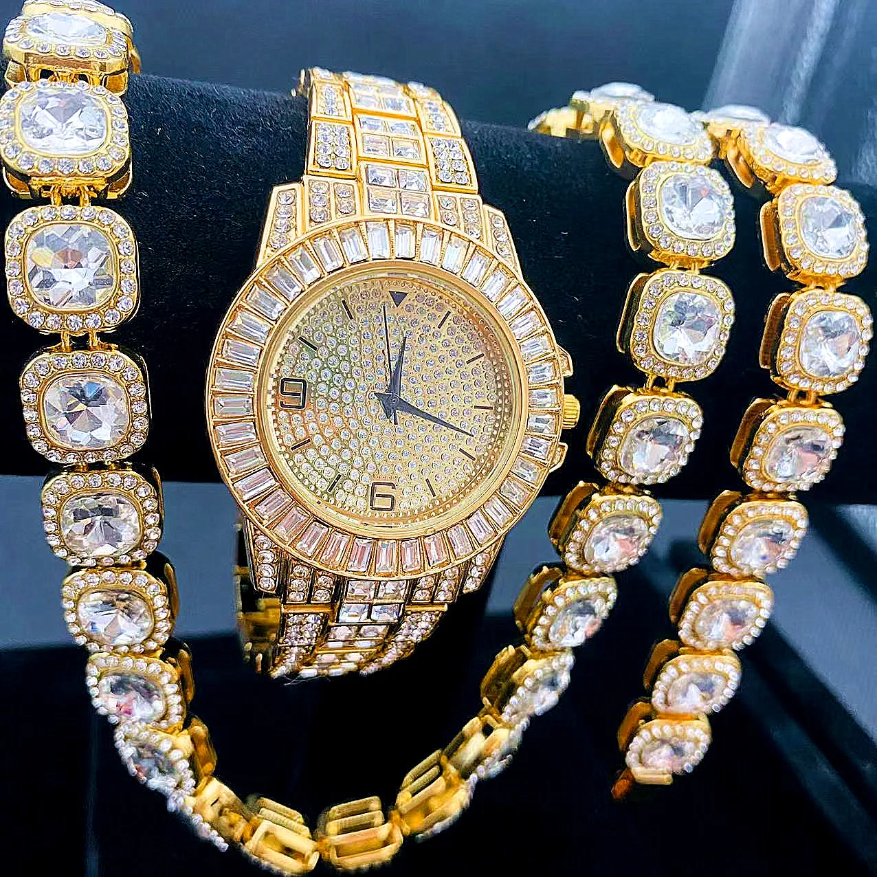 3pcs-iced-out-watch-bracelet-necklaces-for-men-women-couple-gold-watch-link-chains-bling-jewelry-set-for-men-women-watches