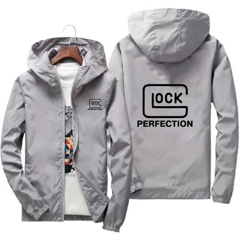 2024 Men's Spring and Autumn New Fashion Printed Jacket Windproof and Waterproof Hooded Shirt Rush Coat