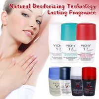 Vichy Natural Deodorant with Moisturizers for Sensitive Skin Fresh Scent All Day Long Smooth Ball Application, Leaves No Residue