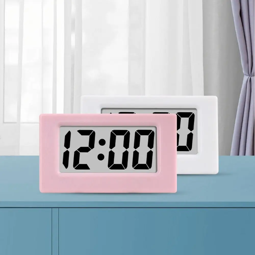 Portable Simple LED Digital Clock Mute Cute Mini Triangle Clock Time Display Desk Electronic Travel