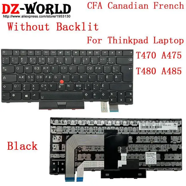 Lenovo ThinkPad A485 T470 T480 Non-Backlit Keyboard